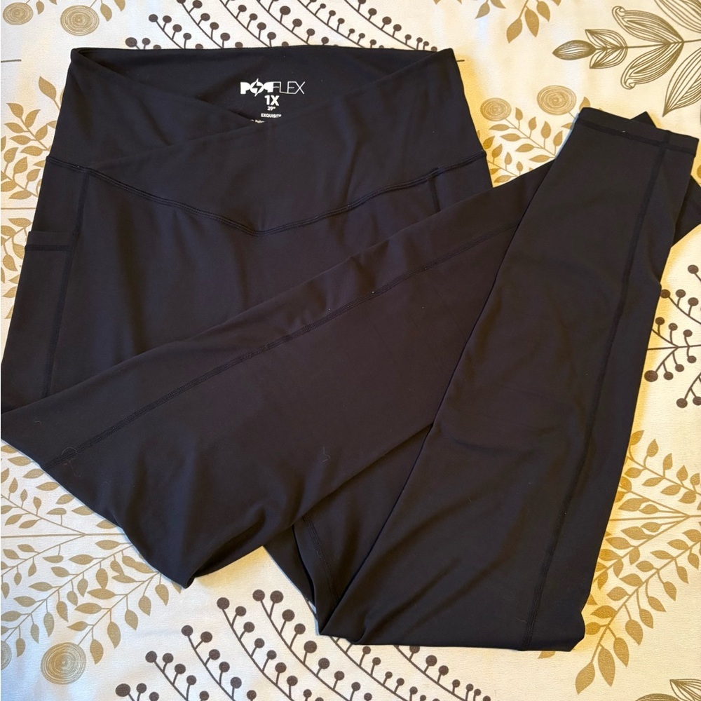 POPFLEX Crisscross Hourglass Leggings with pockets - Black